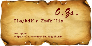 Olajkár Zsófia névjegykártya